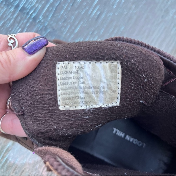 Logan Hill Take A Hike Men's Brown Leather Hiking Trail Boots - Picture 12 of 16